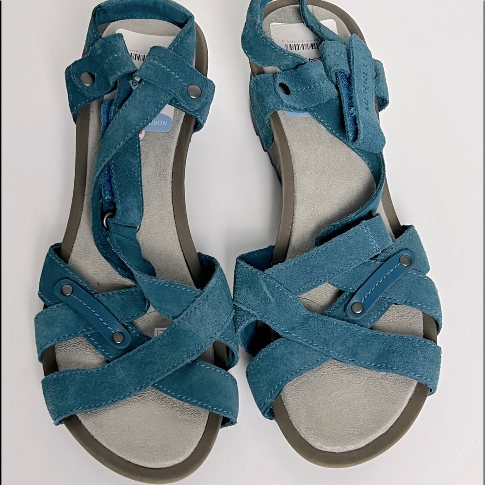 Merrell Teal Suede Wedge Sandals NWT Size 9